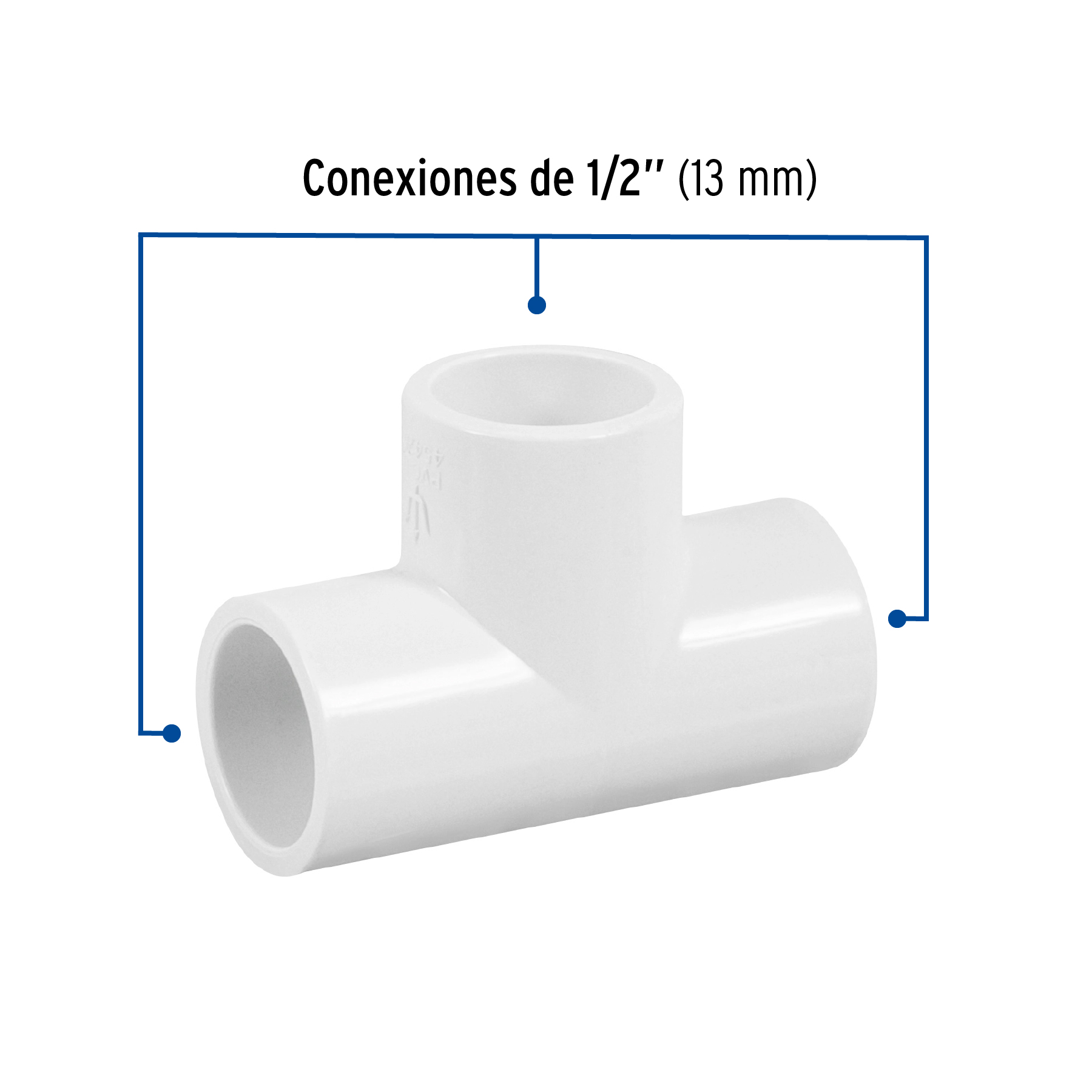 Tee sencilla de PVC, 1/2' - PVC-761 / 45420