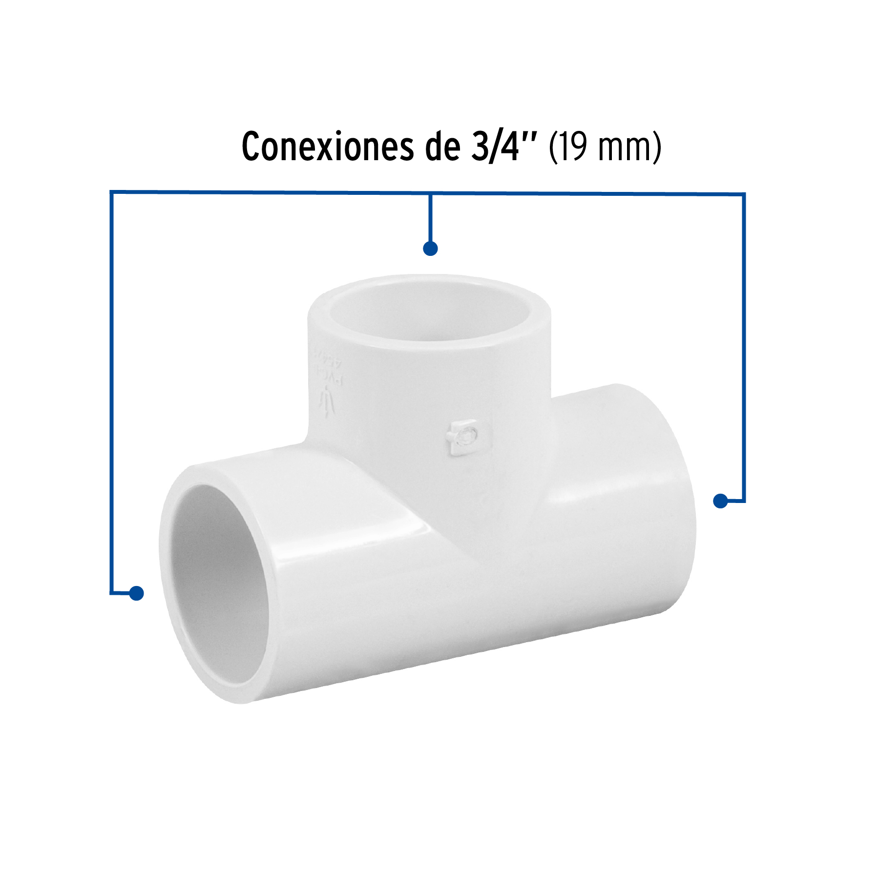 Tee sencilla de PVC, 3/4' - PVC-762 / 45421