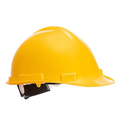 Hard Hat with PP Shell, 4-Point Suspension Harness and Ratchet