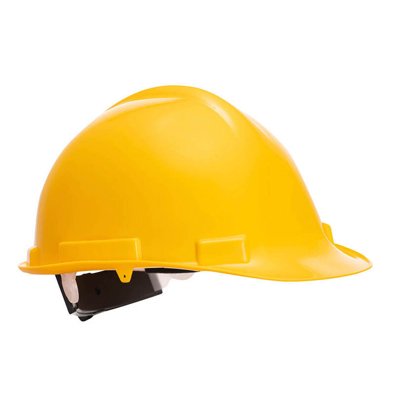 Hard Hat with PP Shell, 4-Point Suspension Harness and Ratchet