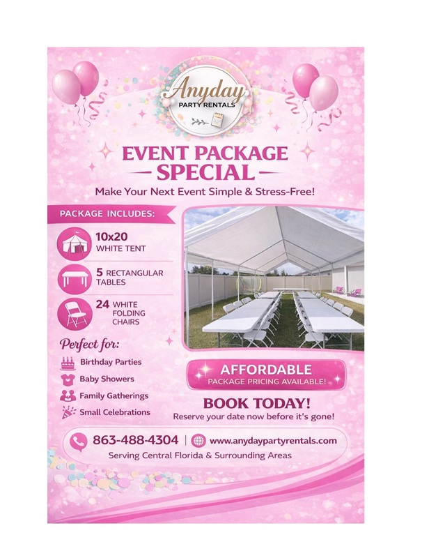 Package 10x20 Tent Event / Paquete 10x20 Evento de tienda