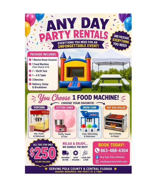 Package Party All-In-One Benches / Paquete de fiesta de bancos todo en uno