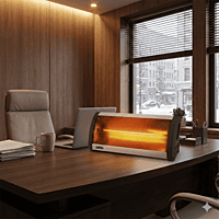 Compact Padmini Diva 800 carbon heater featuring a modern design for home use.