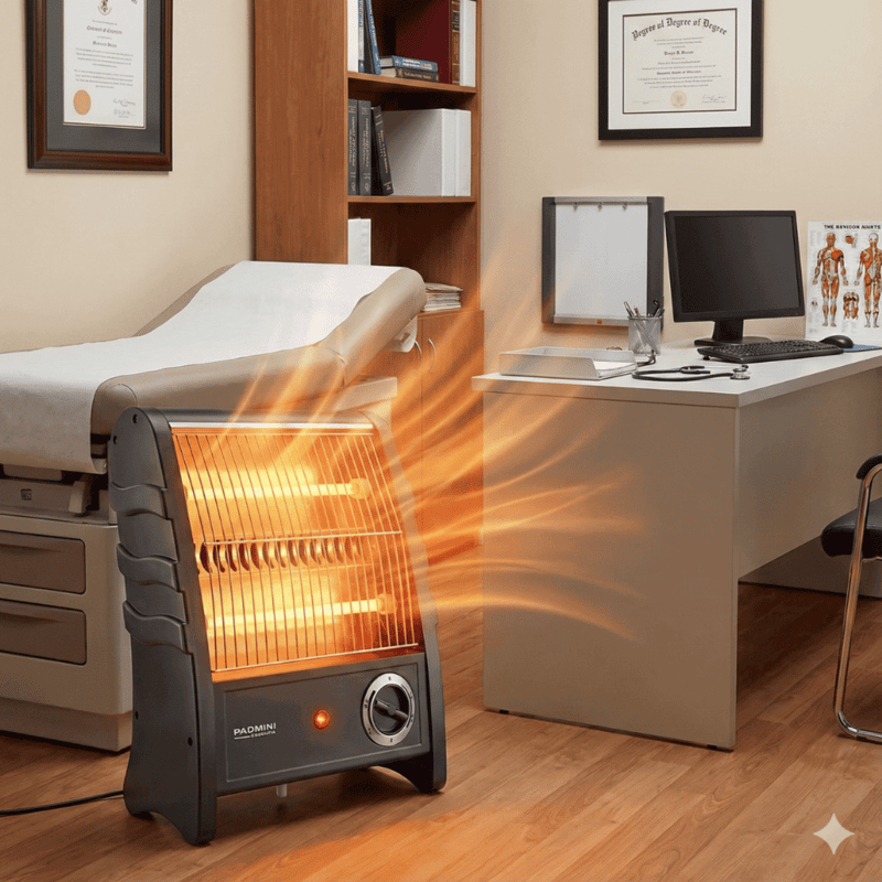 Portable Padmini quartz heater model Lava 1500 for indoor winter use.
