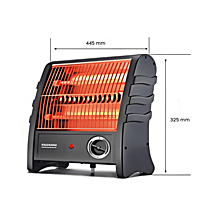 Front view of Padmini Lava 1500 electric quartz heater with safety grill.