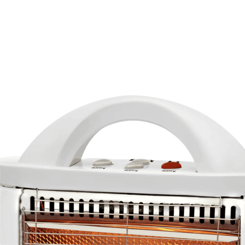 Padmini TRYLO 1200 room heater with oscillation function and easy-carry handle.