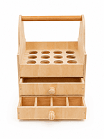 Wooden Artist Supply Organizer with Drawers & Brush Holder space Wooden Artist Supply Organizer with Drawers & Brush Holder space