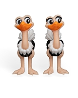 Pair of Ostriches -3D Printed Toy
