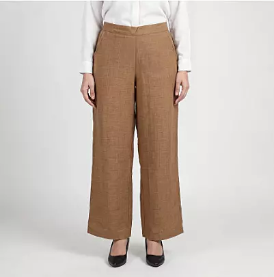 PANTALON COLOR BEIGE, CORTE REGULAR Y COLOR LISO