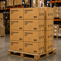 Paper Food Trays 5lb Kraft 2/250