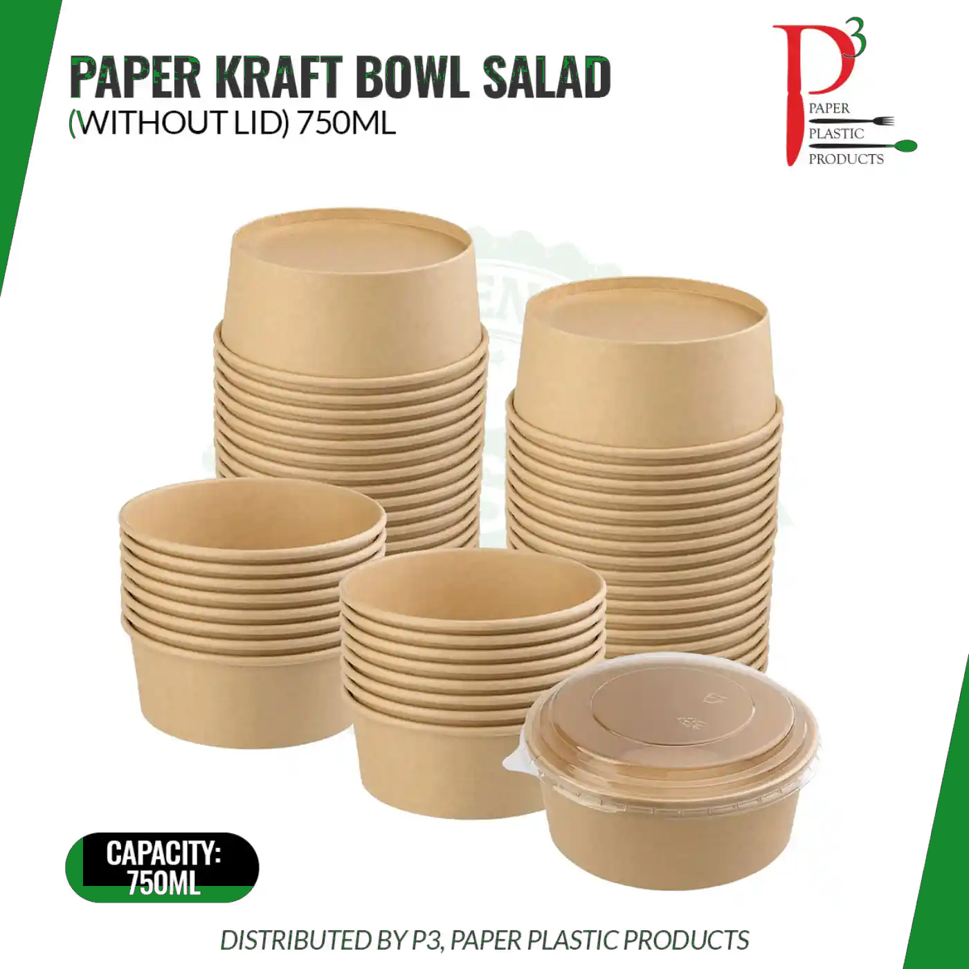 Soup Bowl 25oz (750ml) Kraft Paper Eco-Island 6/50