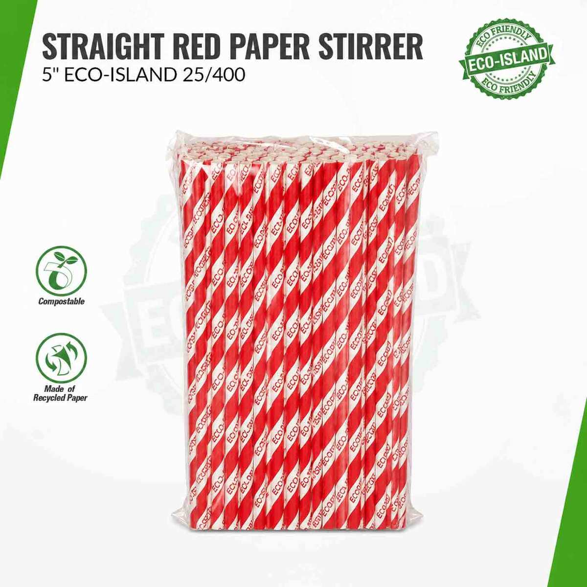 Paper Stirrer R+W (5') Eco-Island 25/400