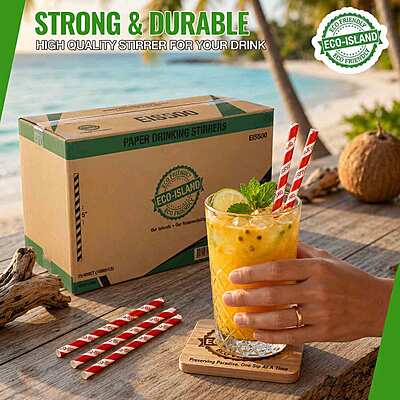 Paper Stirrer R+W (5') Eco-Island 25/400