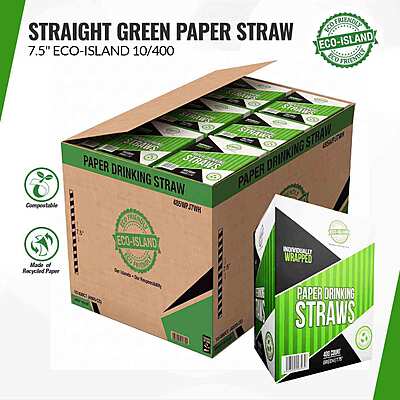 Paper Straw G+W (7.5") box Eco-Island 10/400