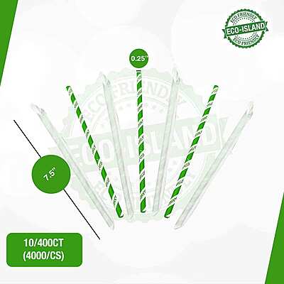 Paper Straw G+W (7.5") box Eco-Island 10/400