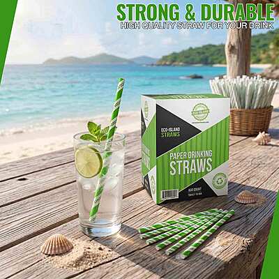 Paper Straw G+W (7.5") box Eco-Island 10/400