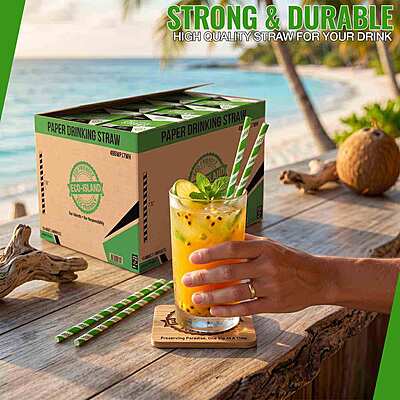 Paper Straw G+W (7.5") box Eco-Island 10/400