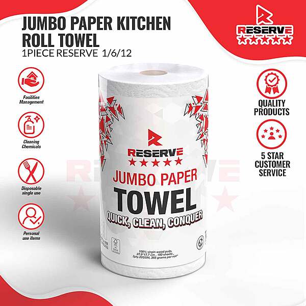 Paper Towel Jumbo Rolls Reserve 12/2/6/1