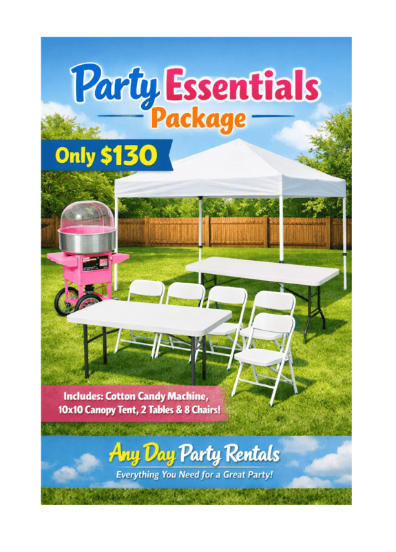 Party package includes cotton candy - El paquete de fiesta incluye algodón de azúcar.