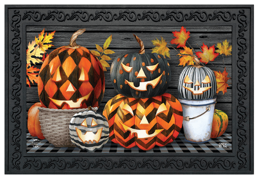 Patterned Jack-O-Lanterns Doormat