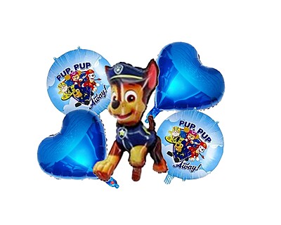 Paw Patrol Theme Foil Balloons - 5 Pcs. Set