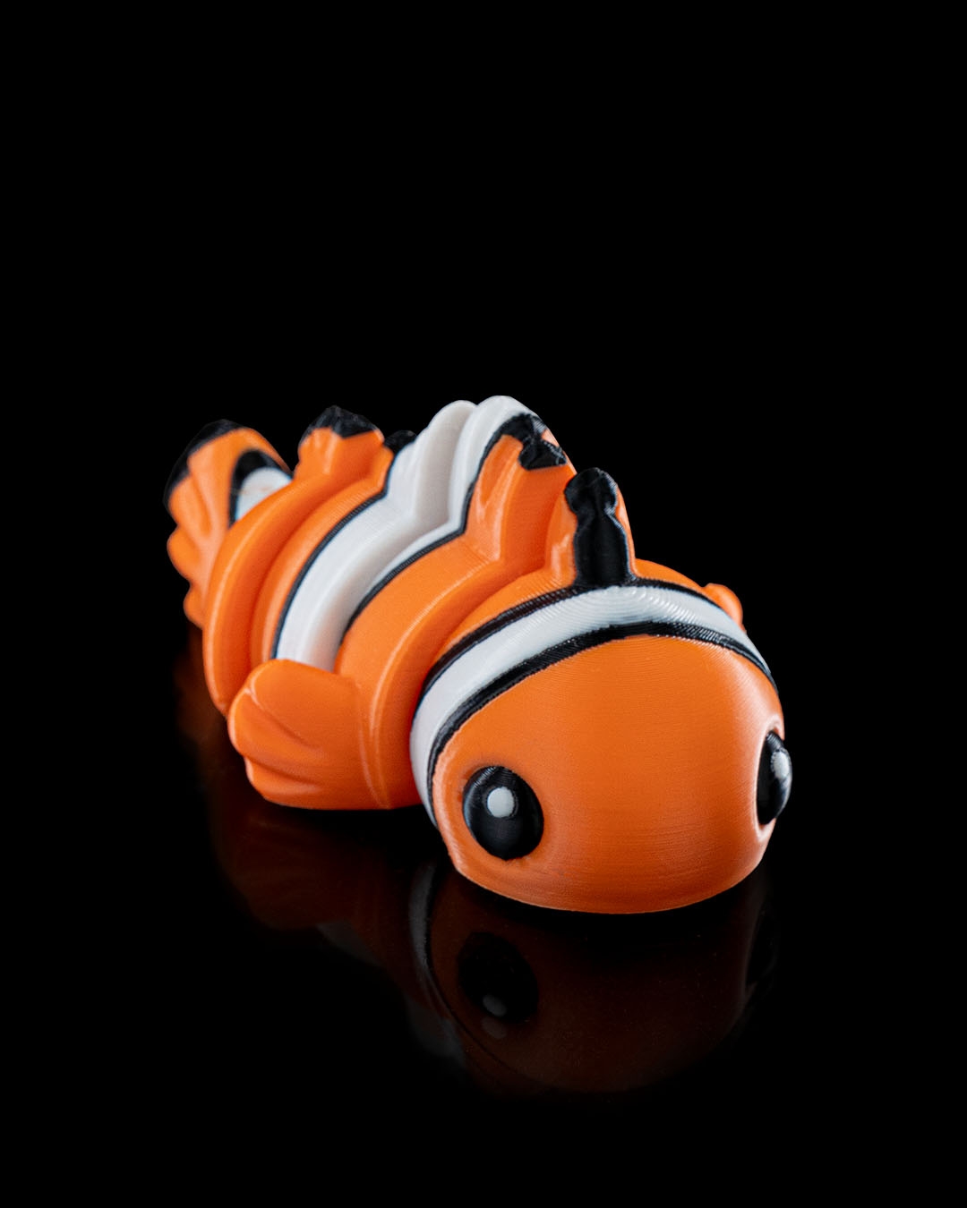 Cute Flexi Clownfish Fridge Magnet - 3D Printed Flexi Keychain with Magnet