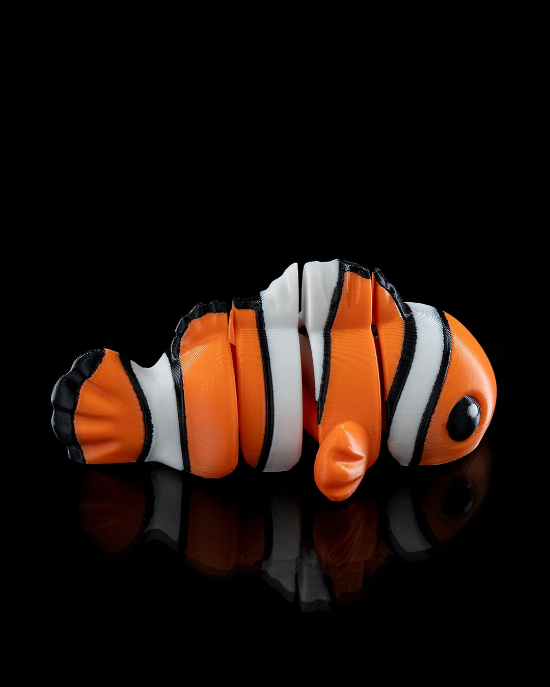 Cute Flexi Clownfish Fridge Magnet - 3D Printed Flexi Keychain with Magnet