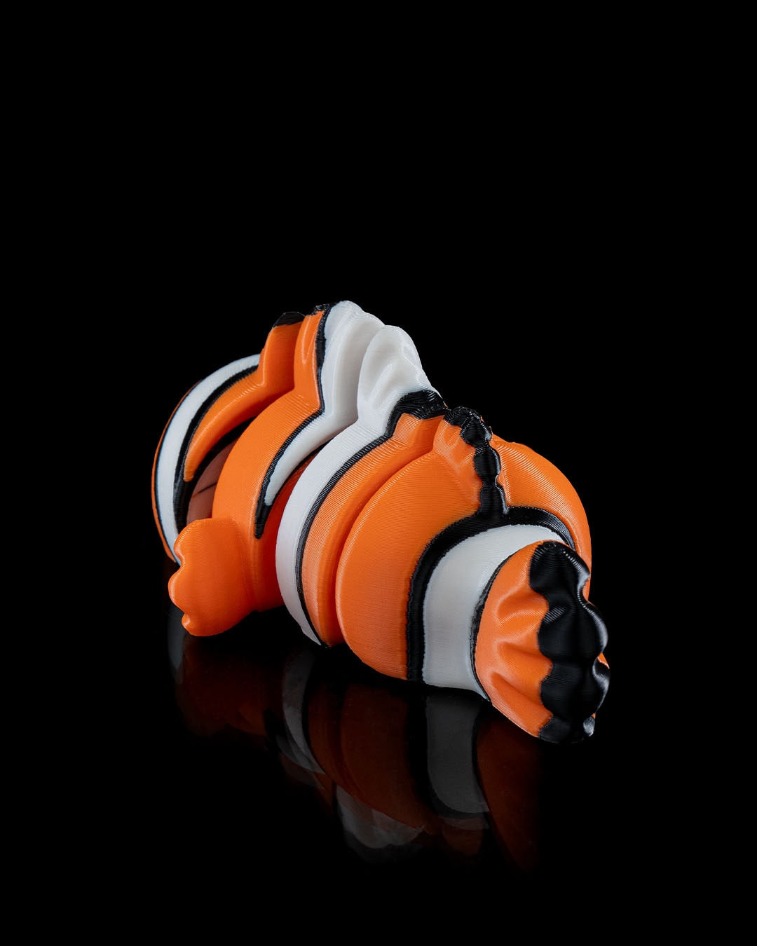 Cute Flexi Clownfish Fridge Magnet - 3D Printed Flexi Keychain with Magnet
