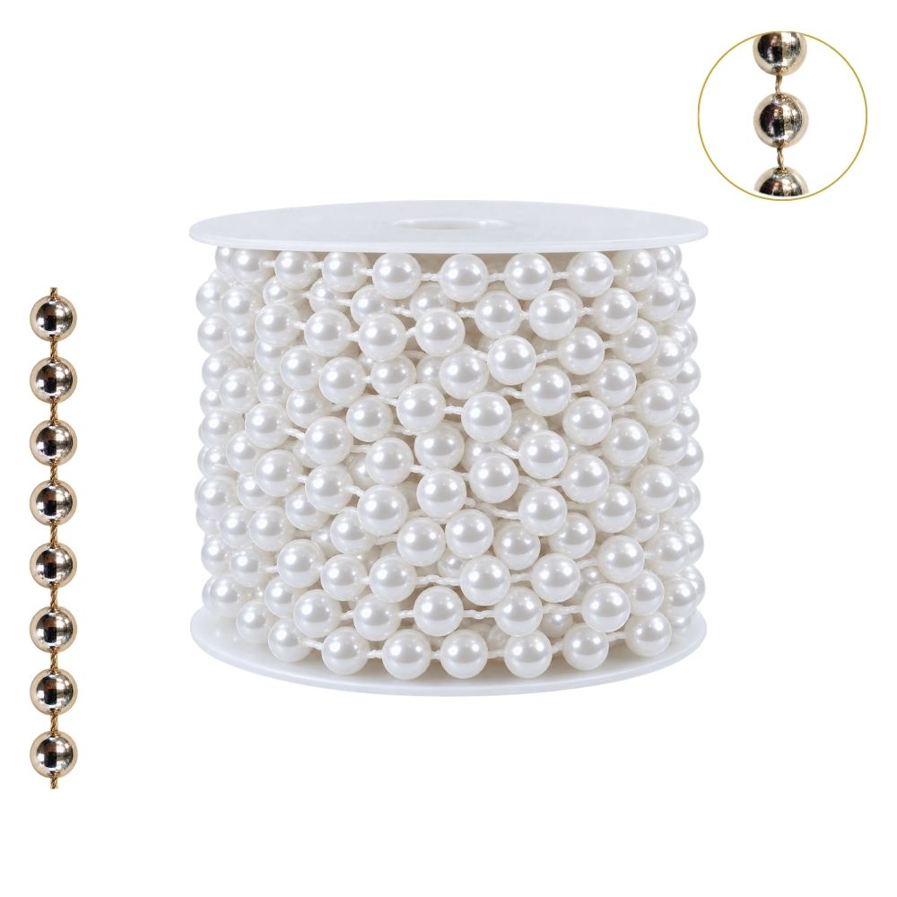 Perla Continua 8mm Blanca x 10 Yardas