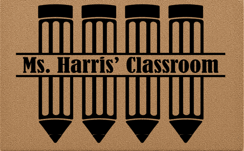Personalized Teacher's Classroom With Crayons Coir Doormat – Unique Teacher Gift