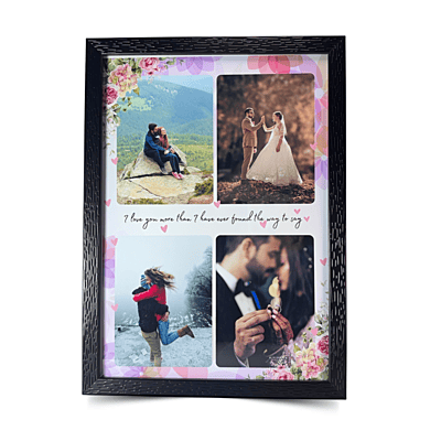 Personalised Photo Frame | A4 Size | Wooden Texture | Personalised Photos for Memories, Special Occasions, Decors & Giftings