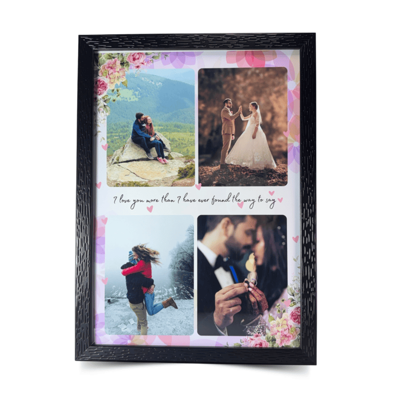 Personalised Photo Frame | A4 Size | Wooden Texture | Personalised Photos for Memories, Special Occasions, Decors & Giftings