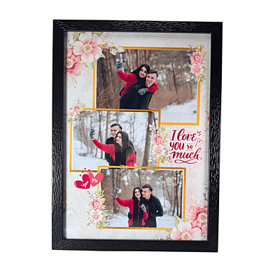 Personalised Photo Frame | A4 Size | Wooden Texture | Personalised Photos for Memories, Special Occasions, Decors & Giftings