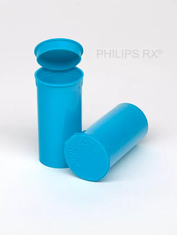Philips Rx Pop Top Bottle - Aqua - 13 dram - 315 Units