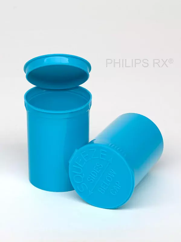 Philips Rx Pop Top Bottle - Aqua - 30 dram - 150 Units