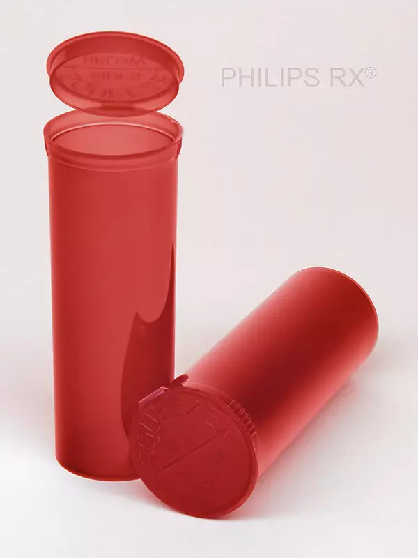 Philips Rx Pop Top Bottle - Translucent Red- 60 dram - 75 Units