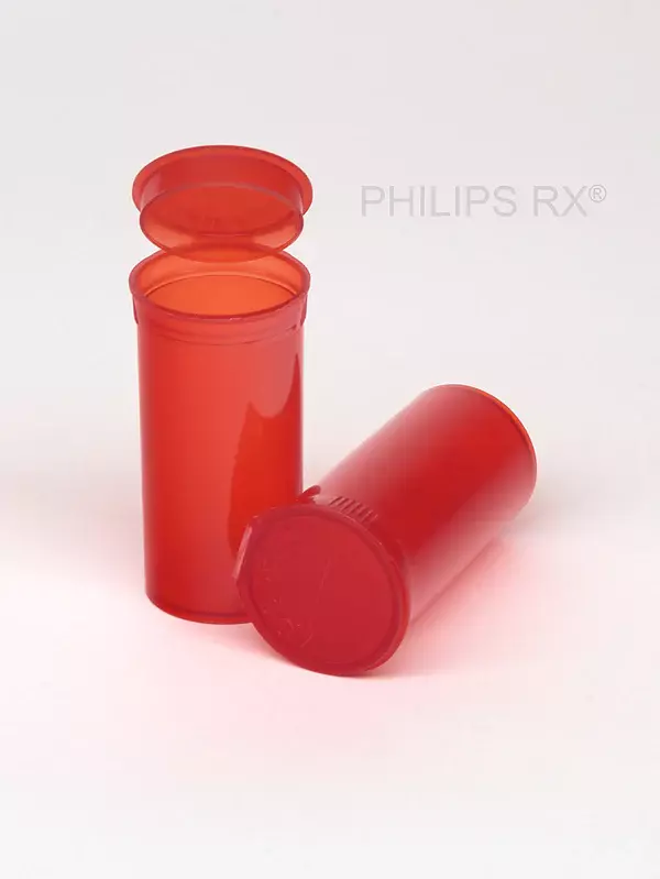 Philips Rx Pop Top Bottle - Translucent Red - 13 dram - 315 Units