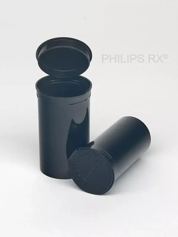 Philips Rx Pop Top Bottle - Black - 19 dram - 225 Units
