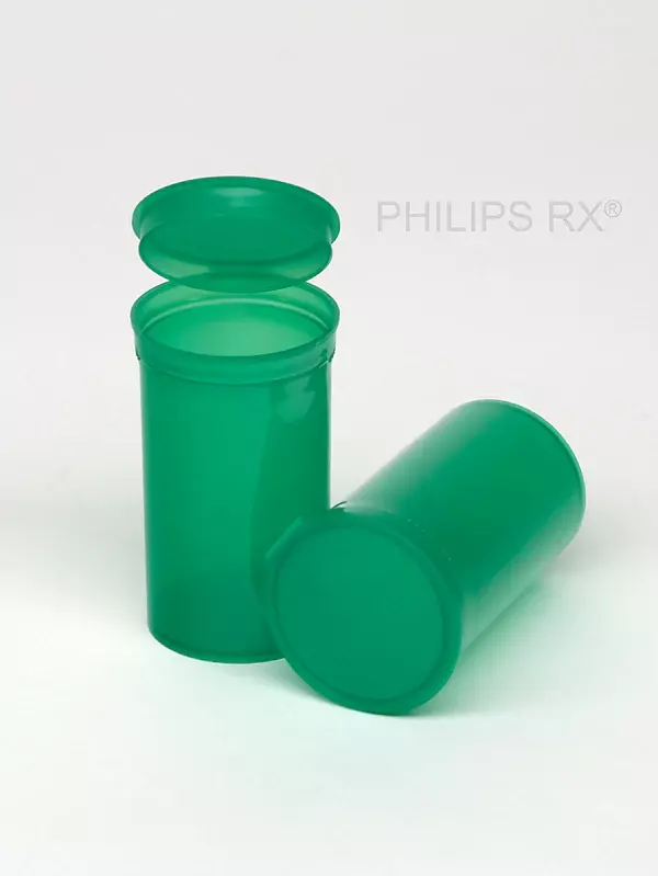 Philips Rx Pop Top Bottle - Translucent Green- 19 dram - 225 Units