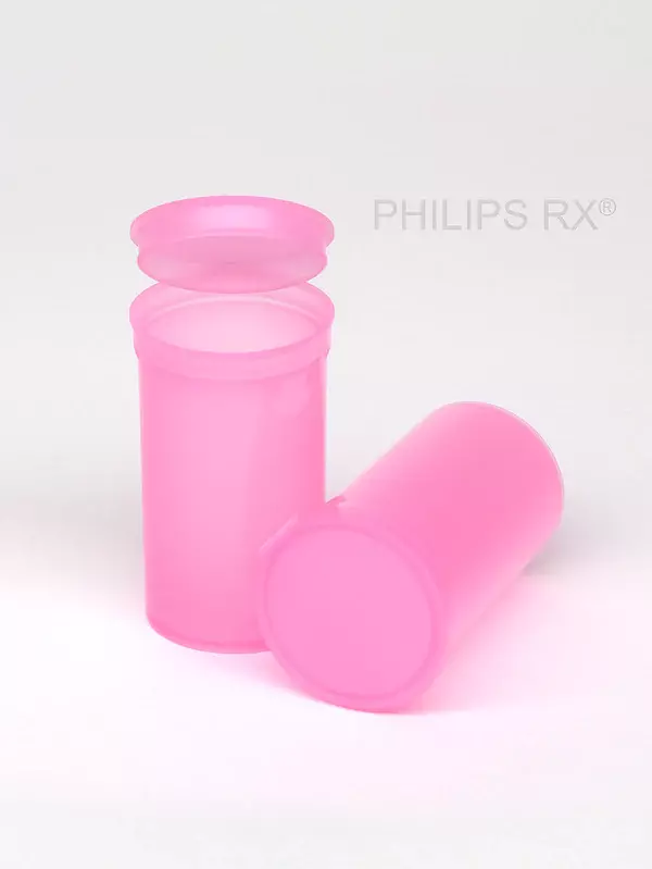 Philips Rx Pop Top Bottle - Translucent Pink- 19 dram - 225 Units