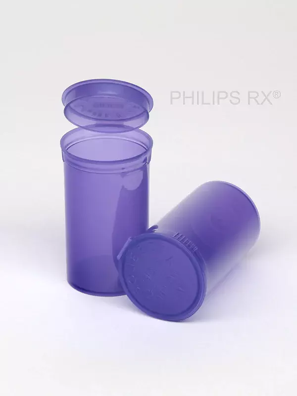 Philips Rx Pop Top Bottle - Translucent Violet- 19 dram - 225 Units