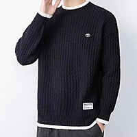 Warm Long Sleeve Knitted Crew Neck Oversize For Men