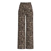 Women's High End Custom Leopard Print Wide Leg Pants