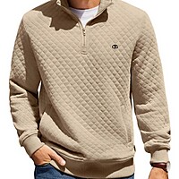 Mens Quarter Zip Pullover Sweatshirt Knit Long Sleeve