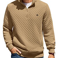 Mens Quarter Zip Pullover Sweatshirt Knit Long Sleeve