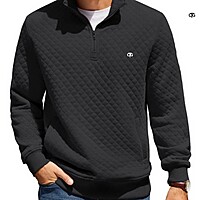 Mens Quarter Zip Pullover Sweatshirt Knit Long Sleeve