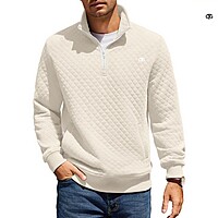 Mens Quarter Zip Pullover Sweatshirt Knit Long Sleeve