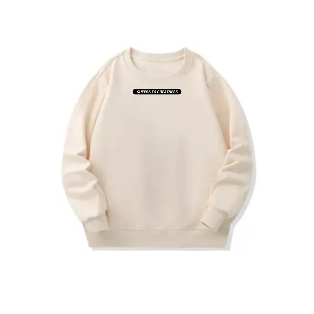 Men's Pullover Sweatshirt with Shoulder-Drop Crew Neck