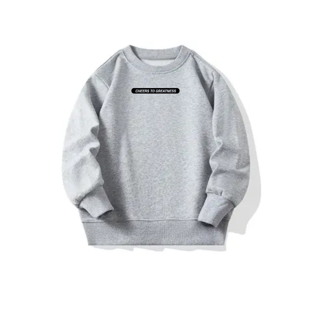 Men's Pullover Sweatshirt with Shoulder-Drop Crew Neck