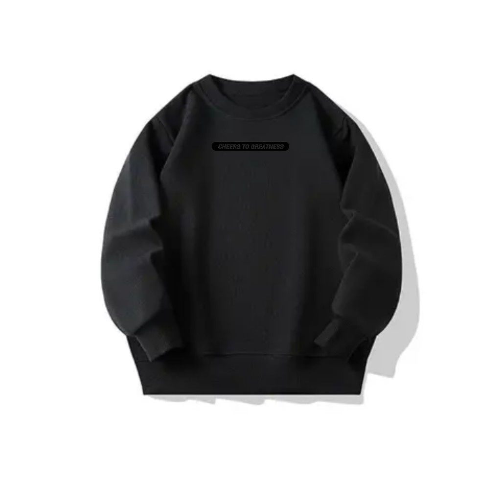Men's Pullover Sweatshirt with Shoulder-Drop Crew Neck